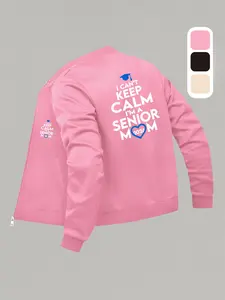 2026 Graduation Season Mom Baseball Jacket - Graduation Class Parent Cheer Outerwear, Zip-Up Design, Fashionable & Chic Long-Line Top, Casual Long-Sleeve Outerwear, Must-Have Autumn Wear