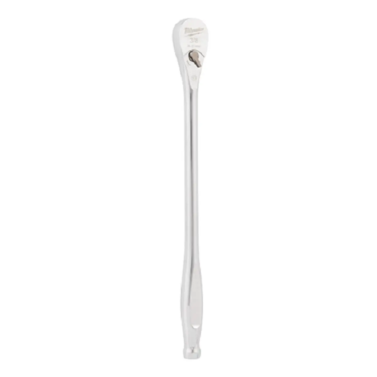 Milwaukee Socket Ratchet Wrench - 0.37 in. Drive, 0.37 x 12 in, 4 of Arc Swing, High Leverage, Extended Chrome Finish, Flush Directional Lever, Better Accessibility for Tight Spots, Model MWK48-22-9037, Increased Leverage
