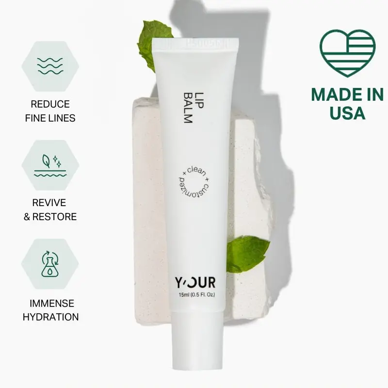 Y'OUR Intensive Healing Lip Balm - Clean Beauty Conditioning Lip Plumper Gloss, Fragrance-Free Natural Hydrating Treatment for Adults, Peppermint-Infused Deep Repair with Hyaluronic Acid, Shea Butter, Rosehip Oil, Overnight Mask, Paraben & Silicon-Free