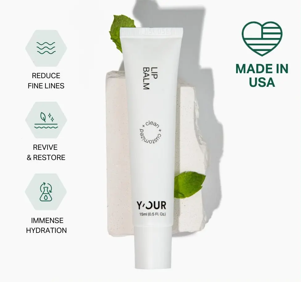 Intensive Healing Lip Balm for Dry Chapped Lips by Y'OUR - Deeply Hydrating Lip Treatment - Naturally Plumping with Hyaluronic Acid, Shea Butter & Rosehip Oil - Repairing Moisturizer, Overnight Lip Mask, Paraben & Silicon-Free