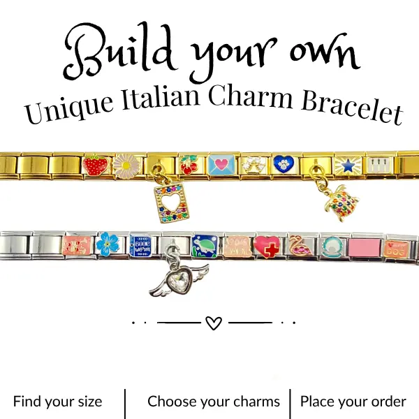 Custom Italian Charm Bracelet | Choose Your Own Charms | Gold Silver Mixed