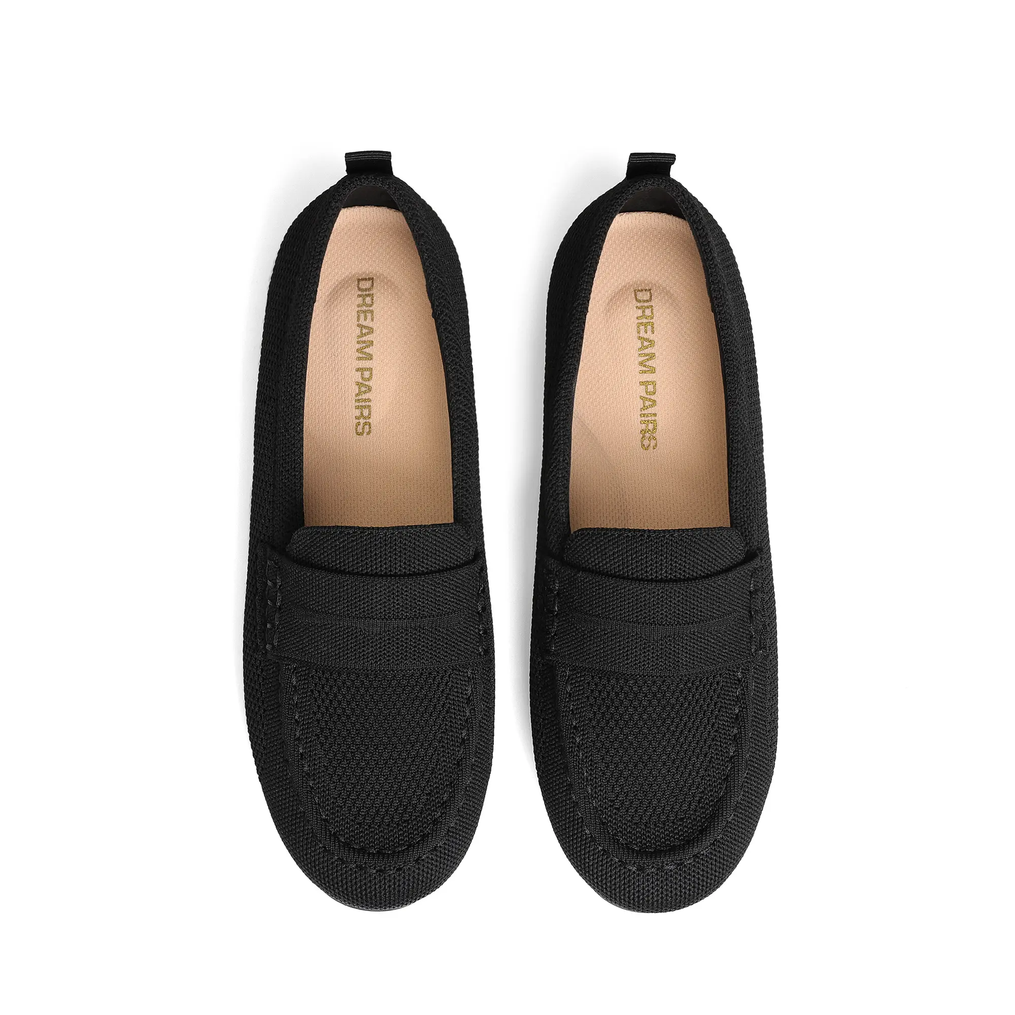 DREAM PAIRS Women Comfortable Business Knit Loafers | Zero-pressure breathable Knit Upper and Memory Foam Arch Support insole Slip on flats for work and daily travel