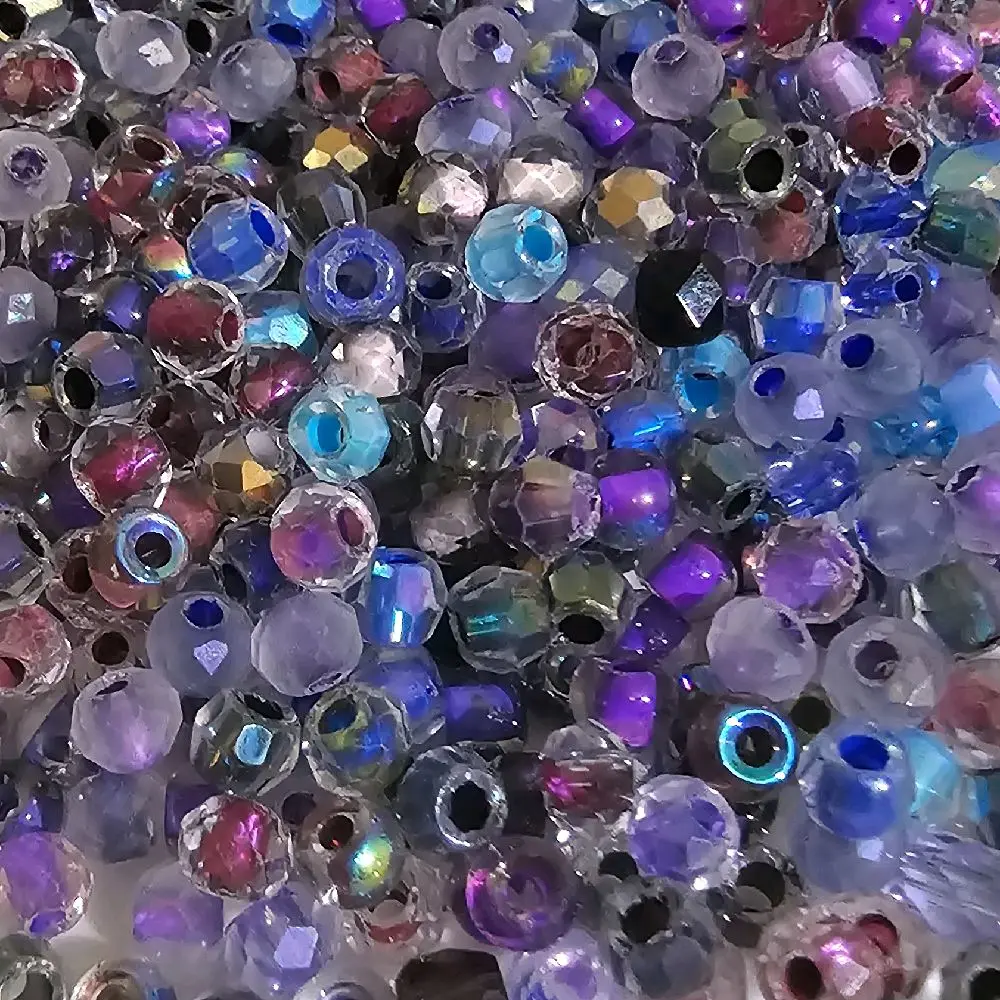 Glass Seed Bead Mixes for DIY Jewelry - Assorted Beads in Assorted Colors, Including Purple and Translucent Shades 2oz