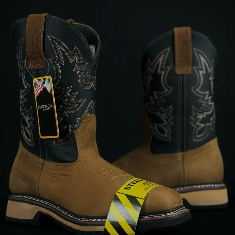 5700 S Crazy / Black Steel Toe Patron Boots Botas de trabajo rodeo 5700 S Crazy / Black Steel Toe Patron Boots Botas de trabajo rodeo