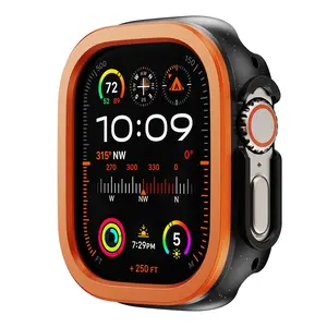 Aluminum Alloy Metal + Tpu Case Cover for Apple Watch Ultra 49/45/41mm, Bumper Frame Protector, Smart Watch Accessories, Compatible with Iwatch Series Se/9/8/ultra/7