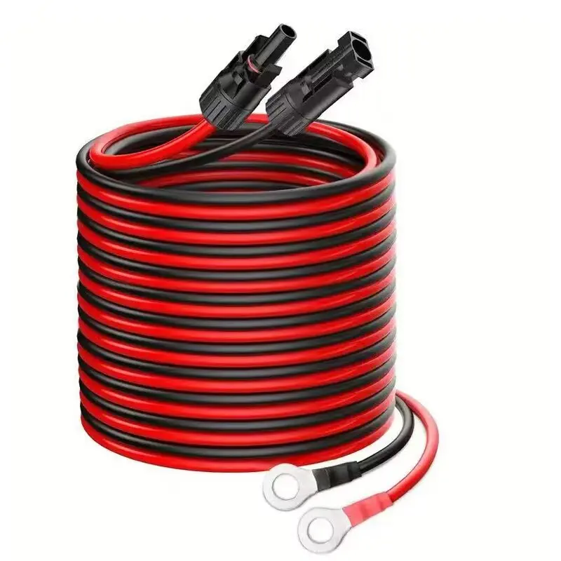 3m Mc4 Connector Cable Solar Extension Cable Wire 3.31mm² 12awg Heavy Wire with Female and Male Connectors to 8.2o Ring Terminals Home