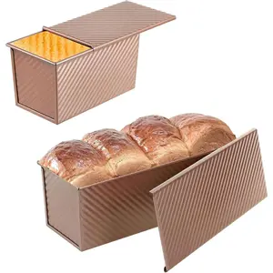 Pullman Loaf Pan with Lid 2-Pack, 2.2lb & 1lb Carbon Steel Bread Pan for Homemade Sourdough & Sandwich Bread | Nonstick Bakeware, Heavy Duty & Easy Clean (, 1lb+2.2lb)