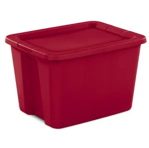 plastic storage container 18 Gallon Storage Tote home organization storage heavy duty plastic tote, Red