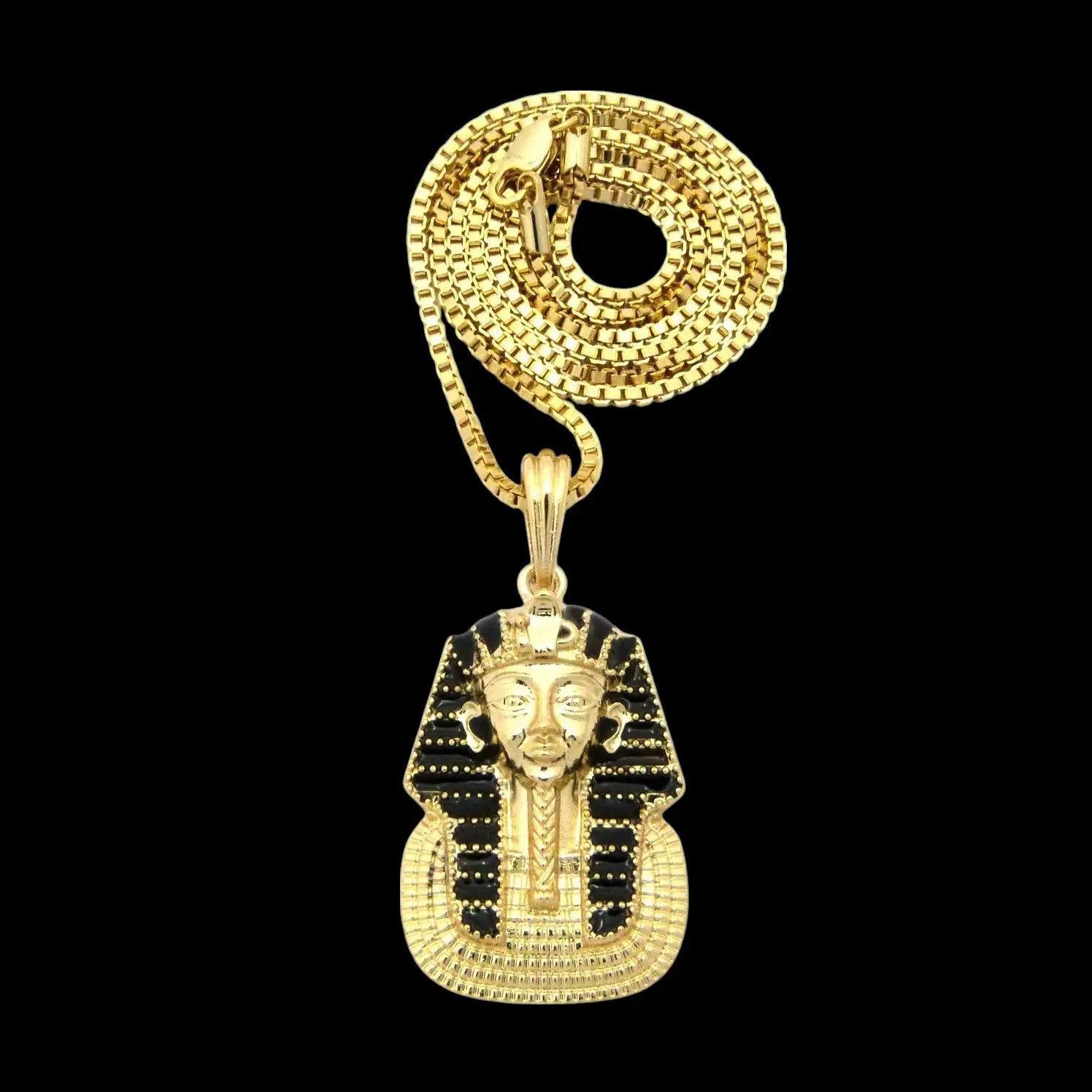 eartmotion Gold Plated Egyptian Thoth Pendant Necklace Set, Unisex Statement Jewelry with 18-24in Box & Link Chains for History Enthusiasts
