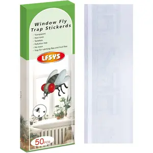 50 Pack Window Fly Trap, Fruit Fly Traps for Indoors, Fly Paper Sticky Strips, Fly Traps for Indoors Clear
