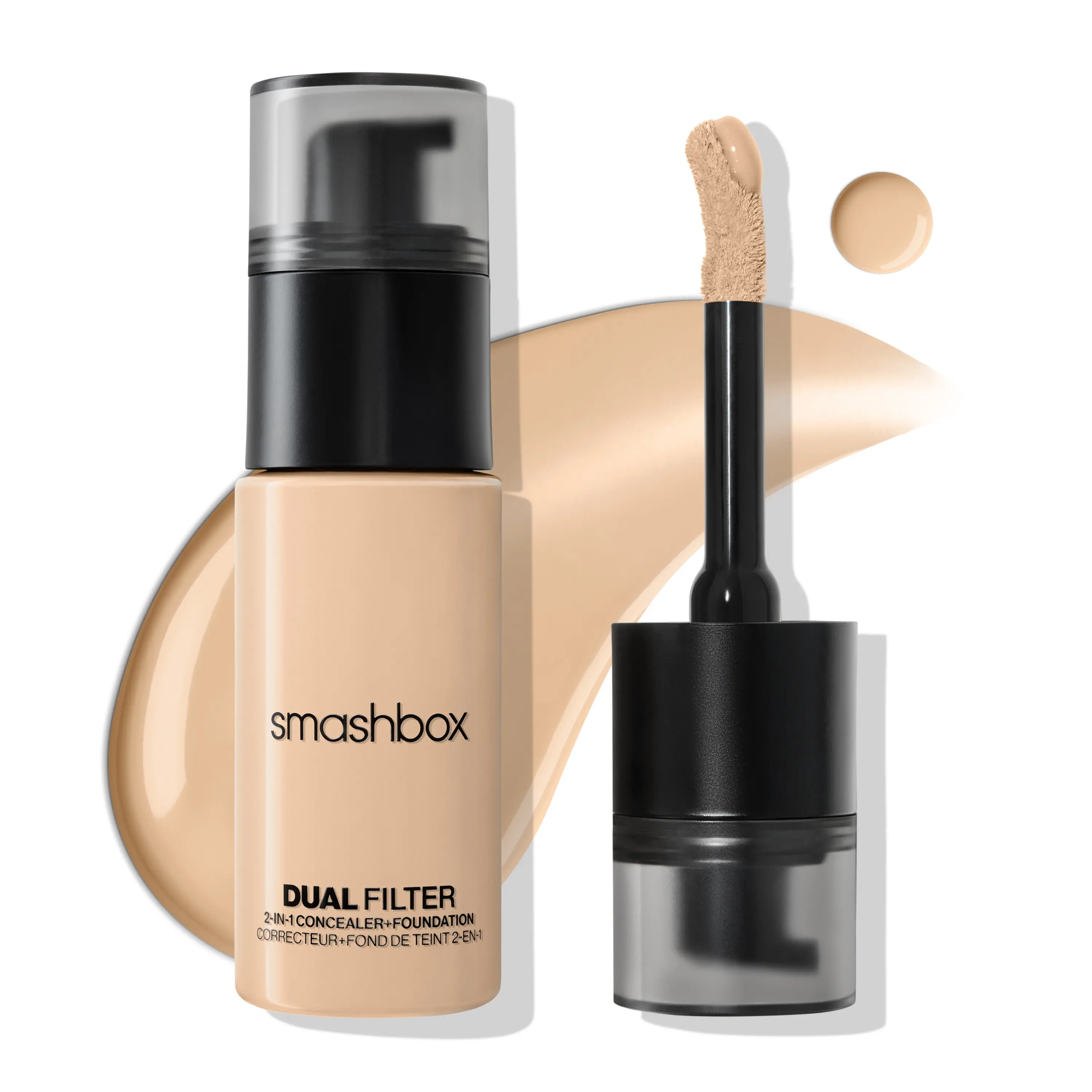 Smashbox Dual Filter 2-in-1 Concealer + Foundation Full Coverage Face Makeup (0.8 fl oz. / 23.6 mL)