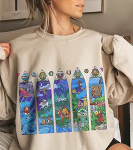 Studio Ghibli Stained Glass Sweatshirt, Anime Shirts, Howls Moving Castle Sweater, Studio Ghibli Anime Shirts, Spirited Away Studio Ghibli Hoodie, Xmax Gift