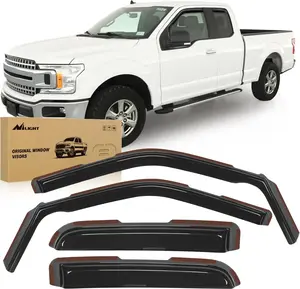 Nilight in Channel Rain Guards for Ford F150 Raptor 2015-2020 Super Cab, F250 F350 F450 F550 Super Duty 2017 2018 2019 2020 2021 2022 2023 Super Cab Window Deflectors, Vent Window Visors-4PCS Car Accessories  dealsforyoudays,summervibes