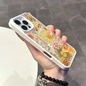 Magnetic MagSafe-Ready TPU Protective Smartphone Case Cover for iPhone 11/12/13/14/15/16/17 Pro Max, Chic Sunflower Collage Design, Anti-Slip, Ultra-Thin Accessory for Daily Use, Accessories
