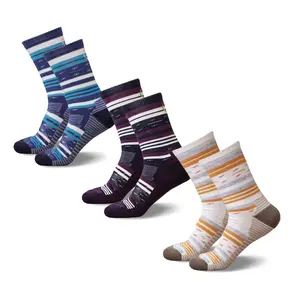 3Pairs Women’s Merino Wool Hiking Socks, Breathable Cushion Crew Socks for Outdoor Hiking