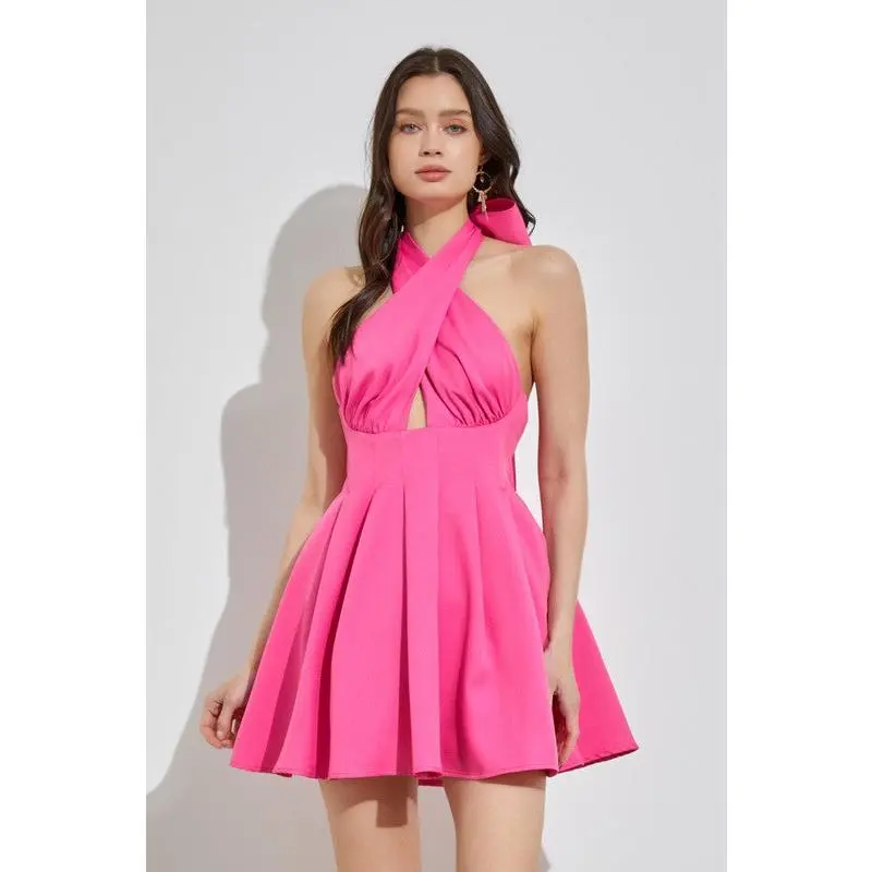 Cross Neck Dress