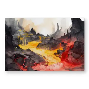 MWW C1MP2436P1Y493 Artistic Aluminium Metal Photo Print Wall Art, 24x36 in., Hot & Flowing Yellow Light-Infused Design, for Home Decoration