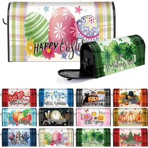 12 count Seasonal Mailbox Covers Buffalo   Standard Size 18 x 21 Inch Shamrocks Easter Spring Summer  Mailbox Covers for Garden Yard Outdoor Decor