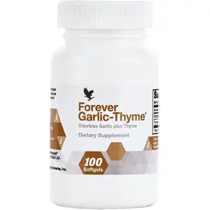 Forever Living - Forever Garlic-Thyme - Cardiovascular & Immune Support with 10mg Garlic Extract & 50mg Thyme Leaf Powder - Odorless Softgel, Gluten-Free - 100 Softgels
