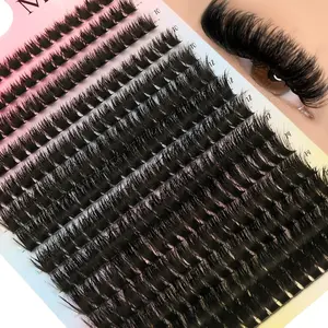280 Clusters 80D,3D Russian Curl Fluffy False Eyelashes, Diy Dramatic Lashes, 8-16mm Mixed Lengths, DIY Lightweight Soft Comfortable. Beginner Friendly, Save Makeup Time, Reusable. Suitable for Daily, Party, Festival, Christmas Gift
