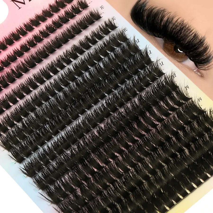 280 Clusters 80D,3D Russian Curl Fluffy, Volumized False Eyelashes, 8-16mm Mixed Lengths, DIY Lightweight Soft Comfortable, Beginner Friendly, Reusable, Suitable for Daily, Party, Festival