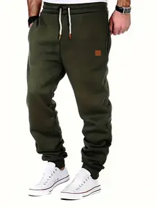 Men's Casual Loose-Fitting Jogger Pants, Micro-Elastic Waist Drawstring, Perfect for Autumn Winter Outdoor Sports Hiking Cycling