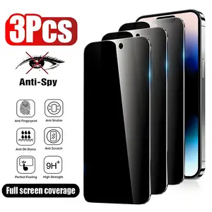 3ps Privacy Screen Protector, Tempered Glass Anti-Scratch Film for iPhone 17/16/15/14/13/12/11 Pro Max, Also Fits iPhone 13 Mini/14 Plus/14 Pro/15/16e