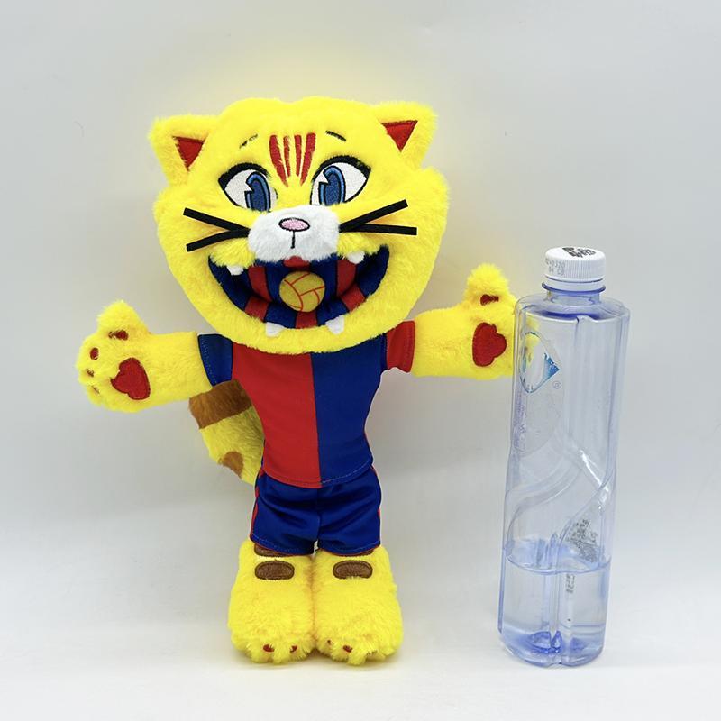 2026 Football Club Mascot 31cm Yellow Cat Plush Stuffed Animal Doll Soft Toy For Football Fans Adults Collection Souveni #YYC