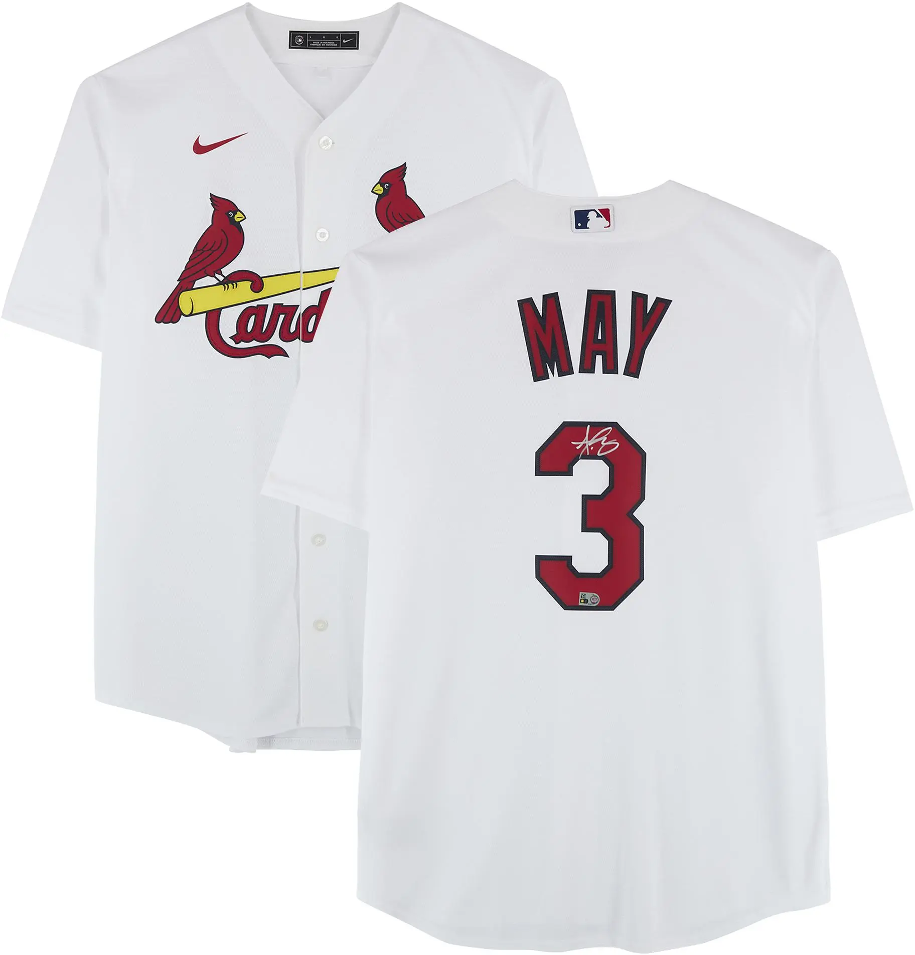 Dustin May St. Louis Cardinals Autographed White Nike Replica Jersey - Fanatics Authentic Certified