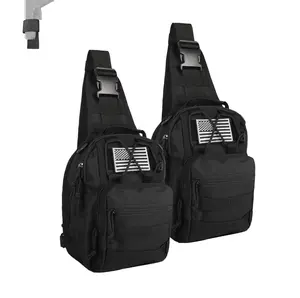 Small tactical chest bag for men and women, adjustable shoulder strap, multi-functional crossbody bag, EDC (Everyday Carry), Molle shoulder bag, stylish and retro, suitable for outdoor sports, hiking, cycling, camping, Christmas gift.