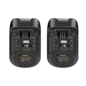 KUNLUN DM18M Converter Battery Adapter with USB Charging Socket for Dewalt 20V Battery & Milwaukee M18 18V Lithium Battery Converter to Makita 18V BL1830 BL1840 BL1850 Cordless Tools Use(Bare Adapter Only)