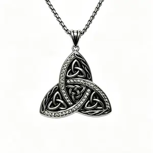 Summer Wins Wiccan Celtic Knot Necklace for Women Men, Stainless Steel Triquetra Trinity Pendant Necklace, Pagan Spiritual Jewelry, Witchy Protection Gift for Her Him