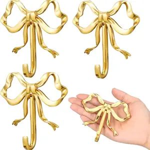 Bow Knot Wall Mounted Hook - Decorative Wall Hook, Metal Alloy Craft, Light Luxury & Vintage Style, Durable Holder for Wardrobe/Coats/Towels, Suitable for Bedroom, Kitchen & Home Decor, Wall Mount Hooks