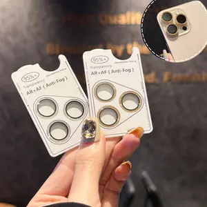 Glitter Print Metal Lens Film for iPhone 16 Pro Max 15 14 HD Tempered Glass Easy Install Scratch Resistant