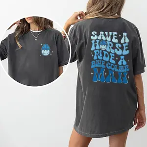 Funny Save A Horse T-shirt, Blue Collar Wife Tee, Wifey Shirt, Funny Gifts For Wife, Bule Collar Girlfriend T-shirt
