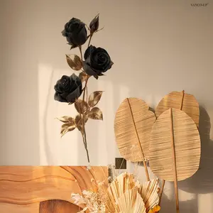 A new black rose gold branch and leaf wall sticker Decoration Sticker (30*60cm) for decorating home corridors, entryways, living rooms, refrigerator stickers, bathroom background walls, self-adhesive M20937