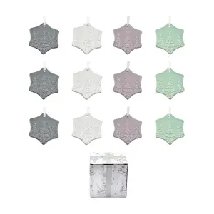 Temp-tations Set of 12 4" Ceramic Ornaments with Gift Box