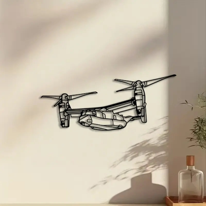 1pc Osprey Aircraft Metal Wall Art, Osprey Aircraft Statue Mural, Modern Home Decor, Perfect for Office Wall, Living Room Wall, Game Room Wall, Aviation Decor, Ideal Gift for Pilots, Durable Metal, Modern Cool Design