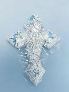 5153  Retro Cross Inlaid Pendant Hip Hop Streetwear Statement Accessory summerwins