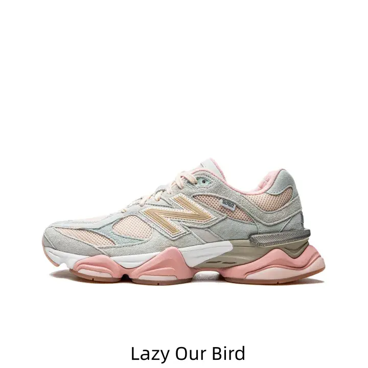 Pink Mint Ivory Three-tone Low-cut Collectible Sneakers Soft Mixed Suede & Breathable Mesh Upper Padded Pink Ankle Collar Multi-cushion Shock-absorbing Midsole High-value Sweet Pastel Street Collector Trainers