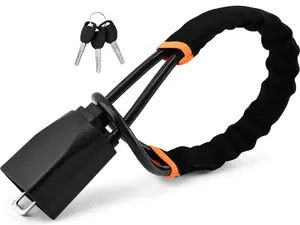 New Car Steering Wheel & Seat Belt Lock, Universal Anti-Theft Device Lock with 3 Keys for Car Security Fit Most Vehicles Truck SUV Van, High Visibility and Light-Weight, Easy to Store