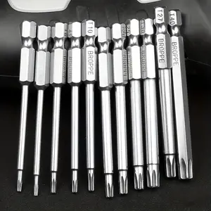 11-Piece Bulk Value Pack 75mm Torx Screwdriver Bits, Cost-Effective T6-T40 Tamper Resistant Security Star Bit Combo, Space-Saving Hex Shank Magnetic Drill Bits for Repair Shops & Industrial Display Props