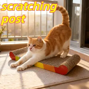 Rainbow Color Bone Cat Scratcher, Durable and Safe Design, Multi-Layer Structure, Protects Furniture, Pet Toy, Cat Scratch Pad