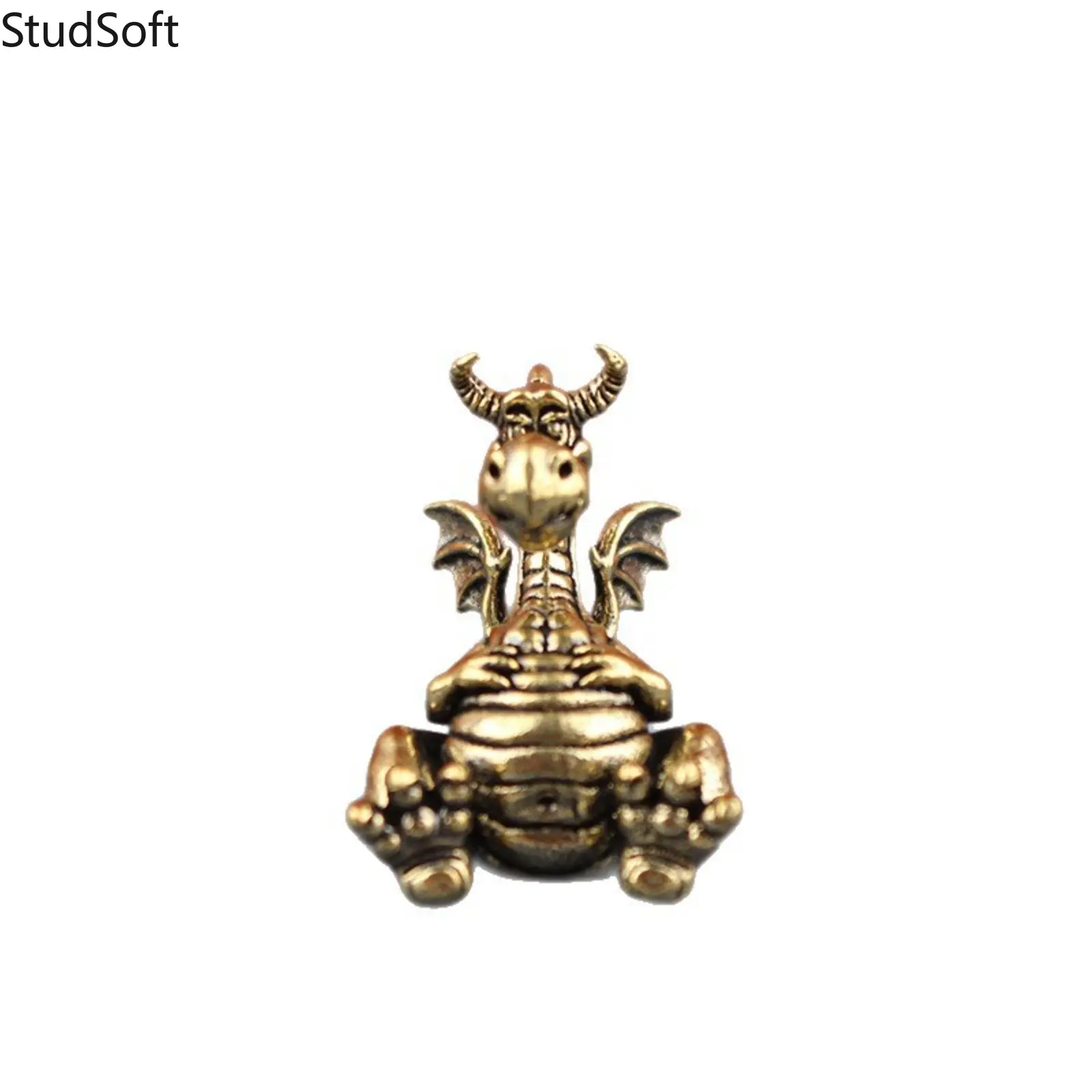 2026 New 2-Pack Brass Belly Dragon Figurines, Cute Cartoon Winged Dragon Statues, Fairy Tale Fantasy Decor for Home Office Desk, Creative Mini Dragon Model Ornaments for Tabletop & Shelf Display,back to school,back to school haul