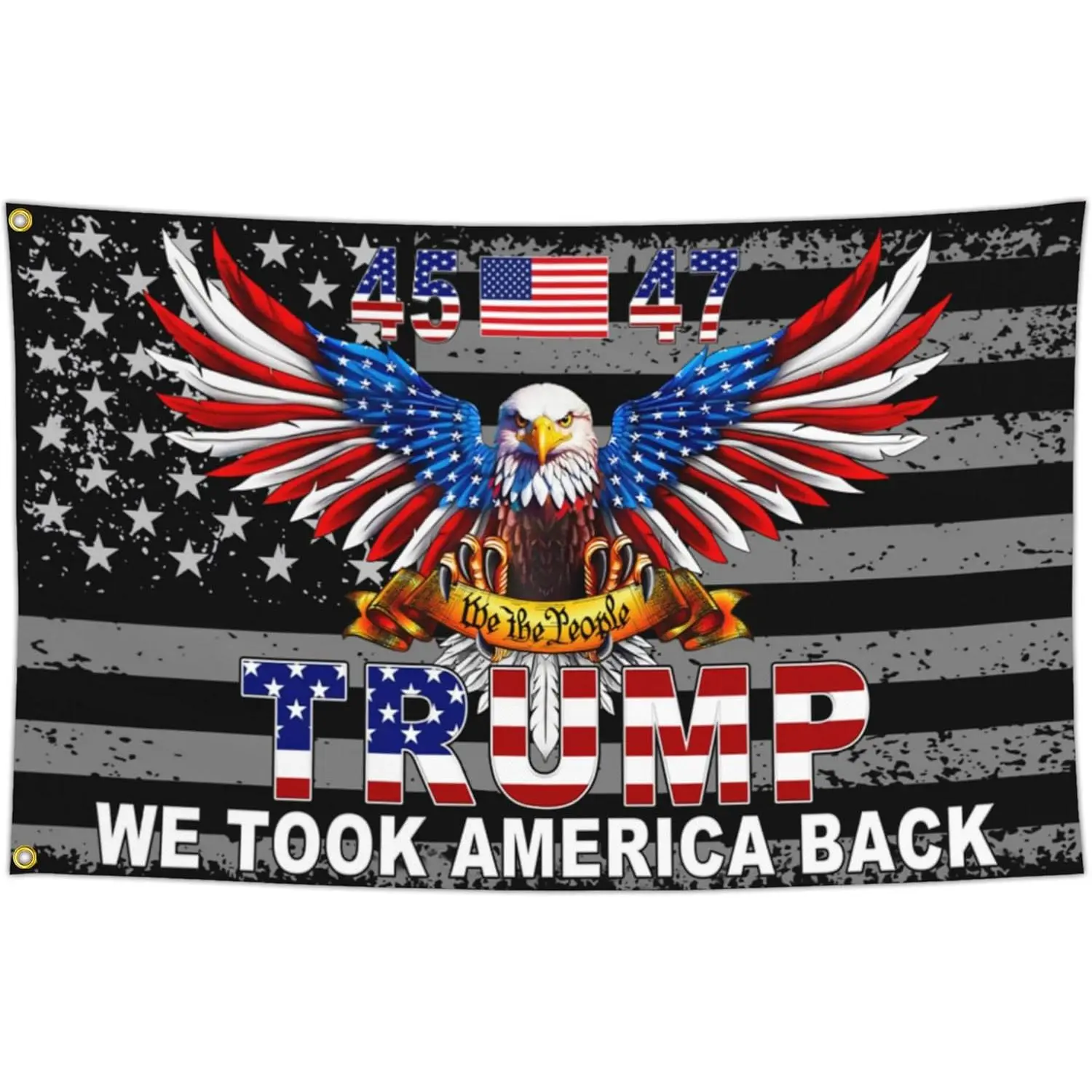 Trump President American Eagle Double-Sided Tapestry Flag - 45th & 47th Trump 2025 Decor for Outdoor Yd, Indoor Bedroom House Home Supplies Banner