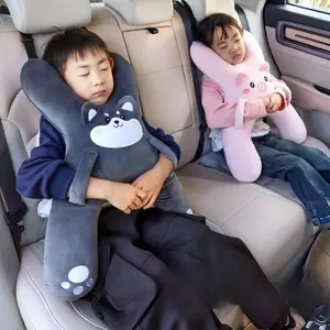 Car Neck Pillow with Seat Belt Safety Sleep Kids Aid Prevent Leaning Head Back Seat Sleeping Comfort During Long Distance Travel