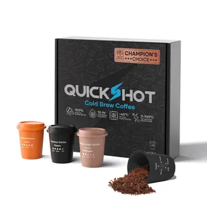 Quickshot Organic Instant Cold Brew Coffee, Premium Espresso, 100% Arabica Beans with Advanced Freeze-drying Technology, Perfect for Iced Coffe，Back-to-School Energy Boost