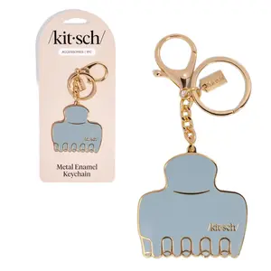 Haze Blue Cloud Clip Metal Enamel Keychain