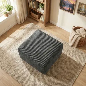 Oversized Velvet Ottoman Square Cloud Footrest for Boneless Sectional Sofa Multi-Functional Storage Coffee Table for Living Room Bed
