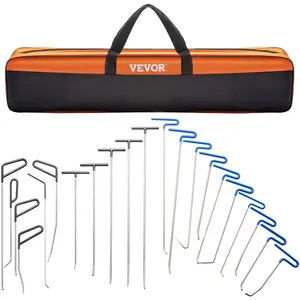 VEVOR Rods Dent Removal Kit,  21 Pcs Paintless Dent Repair Rods, Stainless Steel Dent Rods, Whale Tail Dent Repair Tools, Professional Hail Dent Removal Tool For Minor Dents, Door Dings And Hail Damage